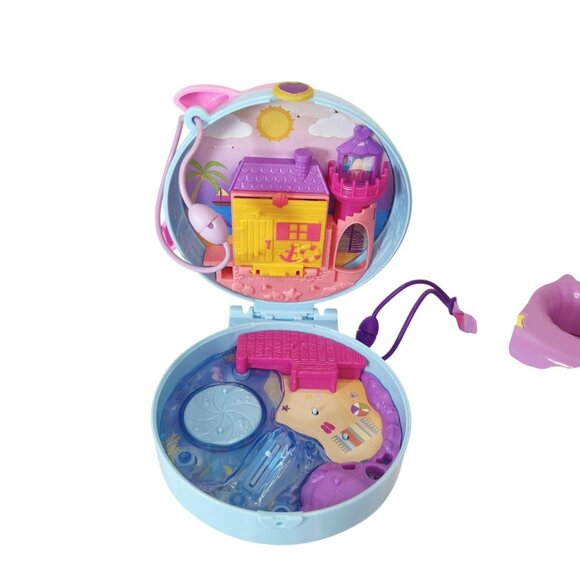 Polly Pocket Lot Of 3 Playsets Compacts Unicorn Donut Butterfly Dolphin - Picture 9 of 9
